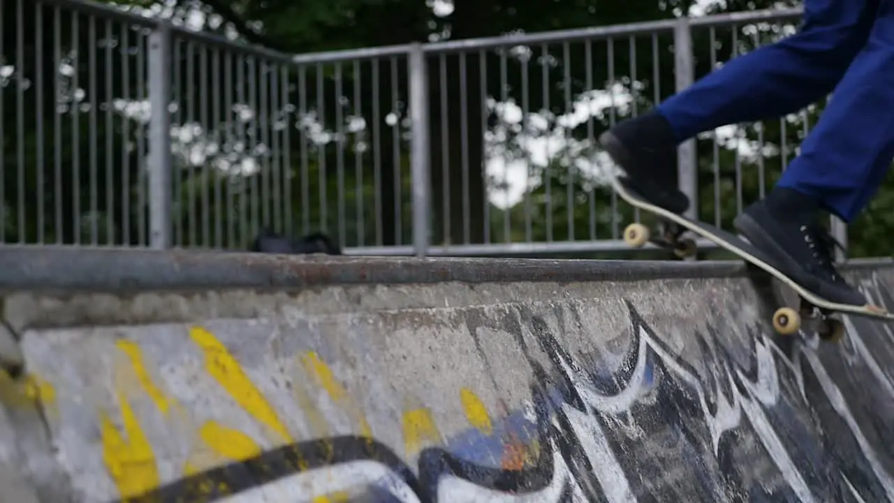 Teenager skateboarding at the skatepark