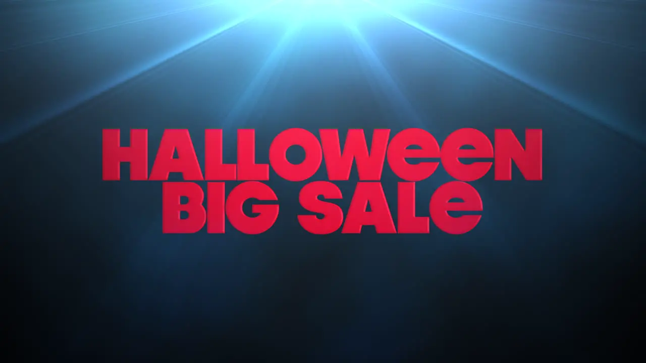 Halloween Big Sale with sun rays on blue dark space