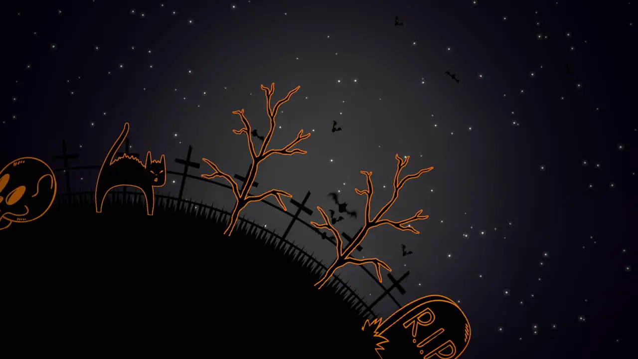 Halloween background animation with coffins 7