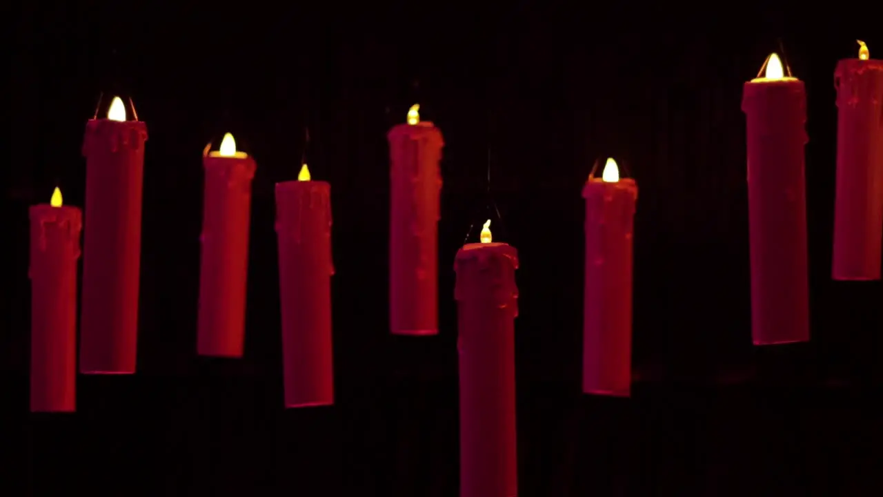 Handmade floating candles in the dark