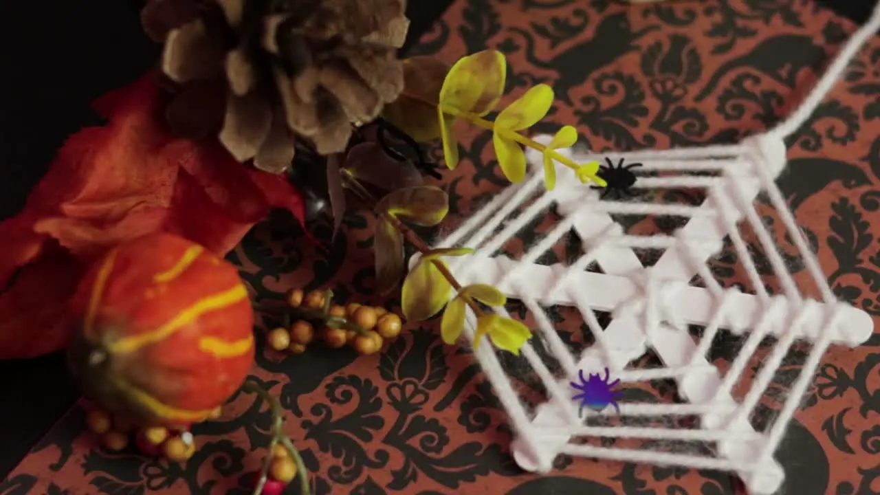 Halloween ornaments Spiderweb spider and autumn nature