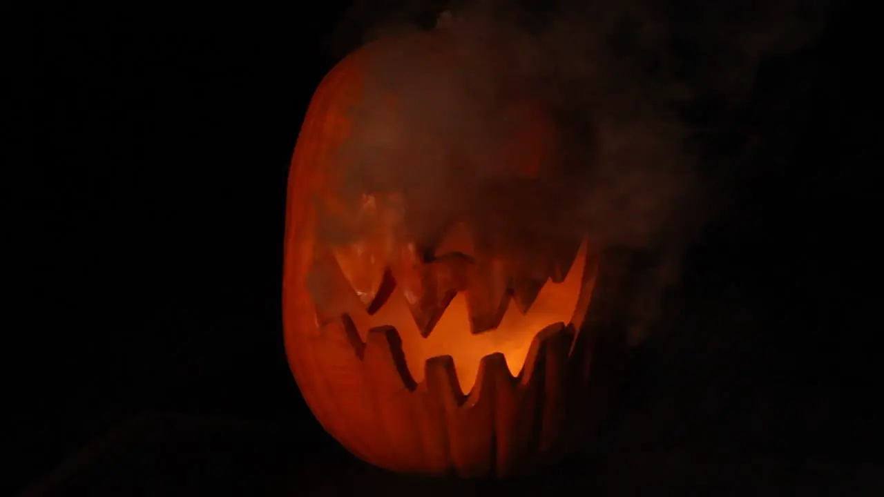 Smoking Tall Jack O Lantern With Flickering Pumpkin Light Halloween Centered