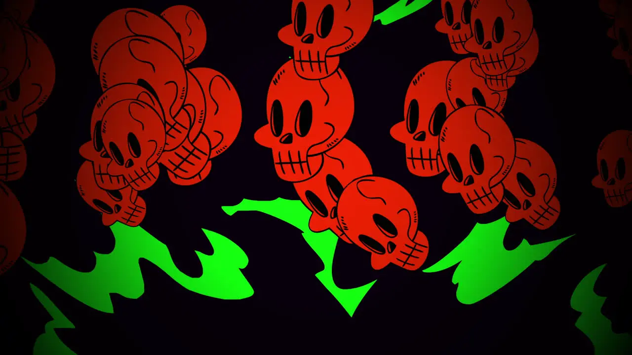 Halloween background animation with red skulls