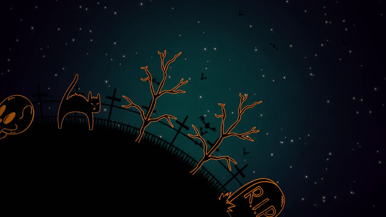 Halloween background animation with coffins 5