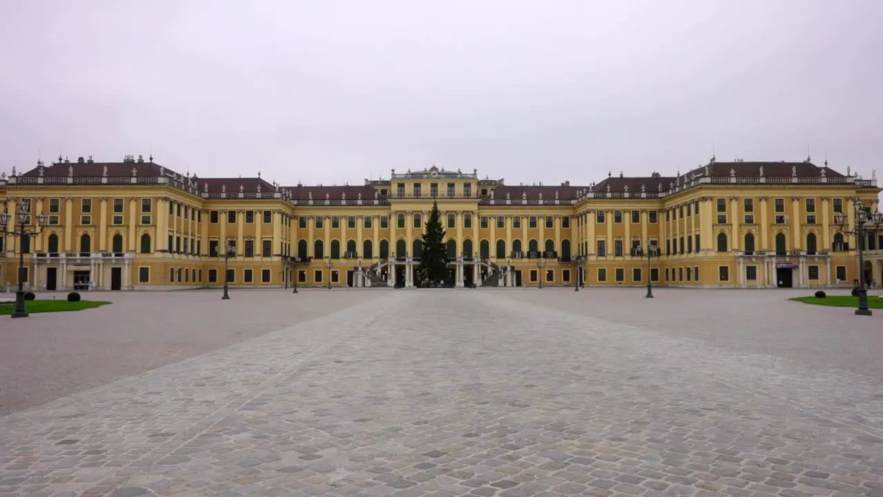 empty place in front of a famous old palace during lockdown