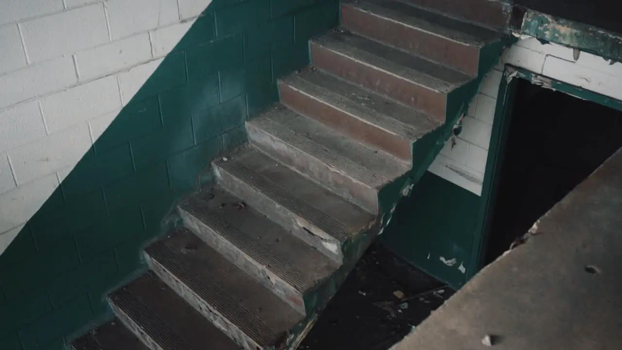 Abandoned hotel stairway