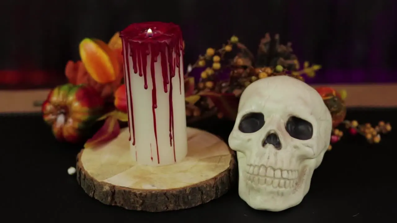 Skull and bloody candle Autumn decorations 