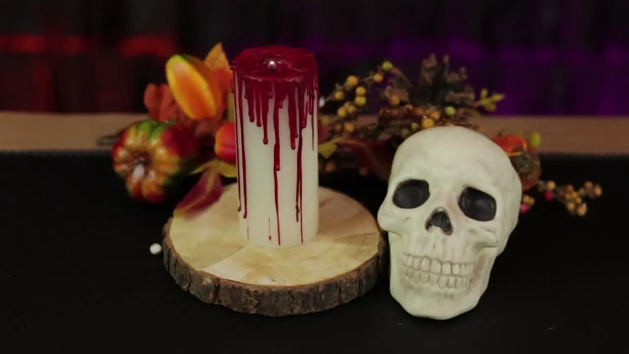 Skull and bloody candle steadycam