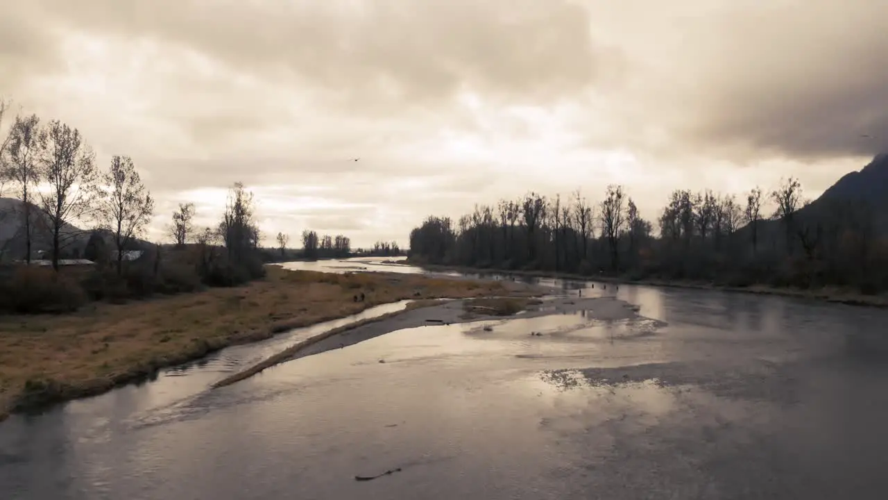 A desolate lake populated only by birds