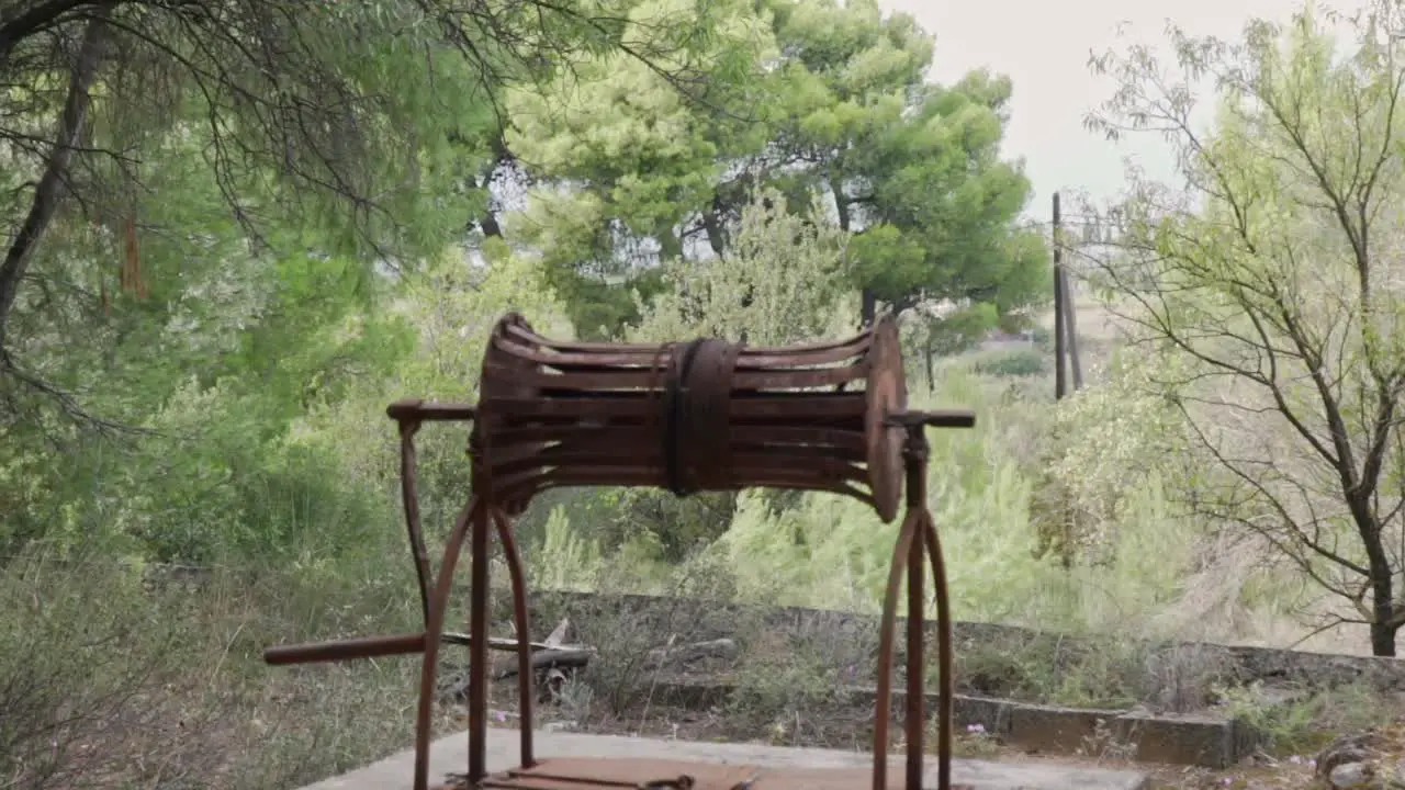 Pan shot of old abandoned house located at Kifissia Athens Greece on an autumn day 120fps