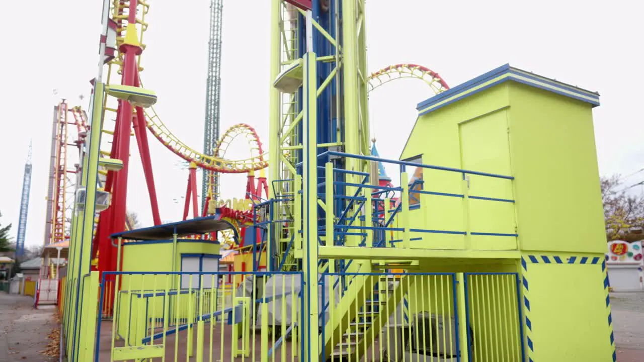 empty place in front of a roller coaster during lockdown