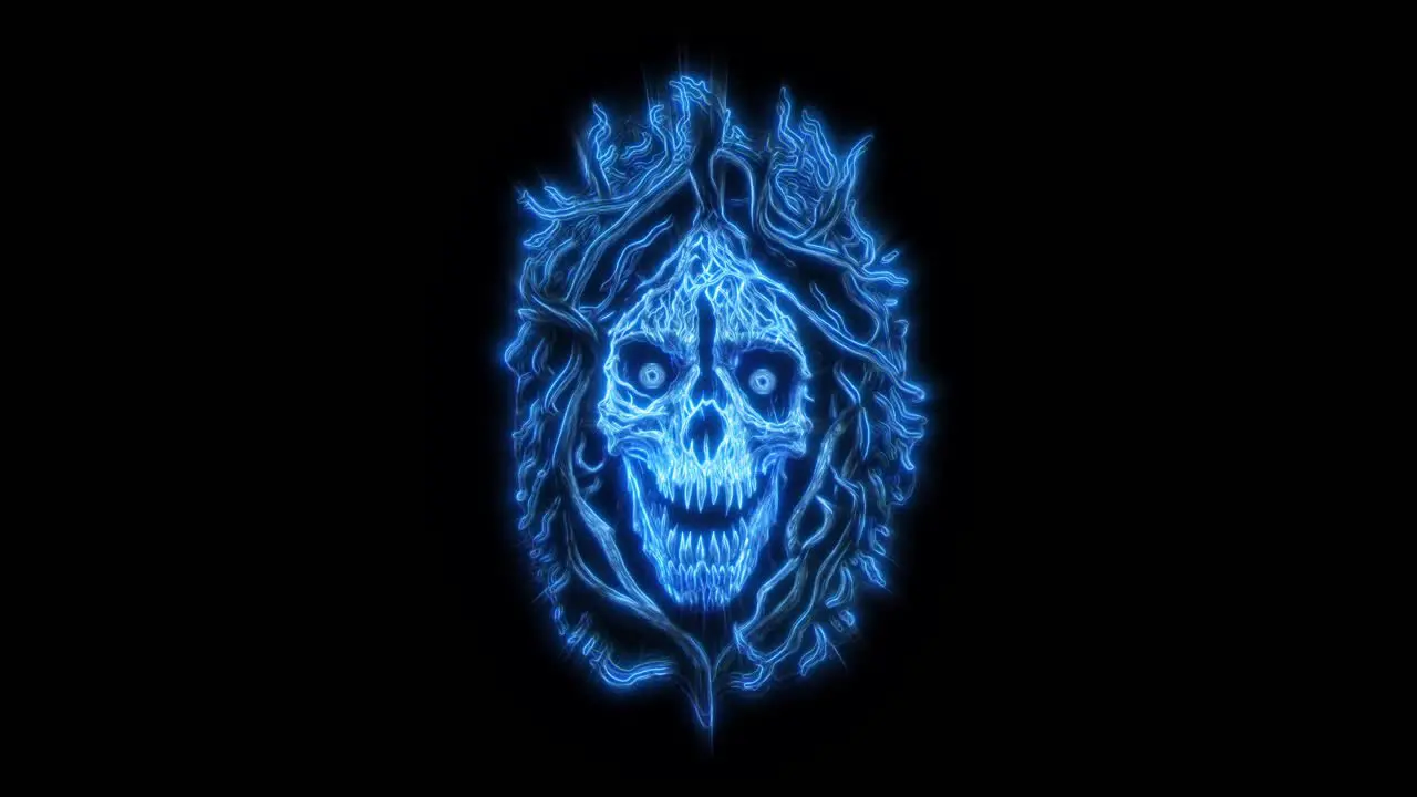 Halloween blue skeleton zombie ghost loop in 3840 on 2160 high resolution