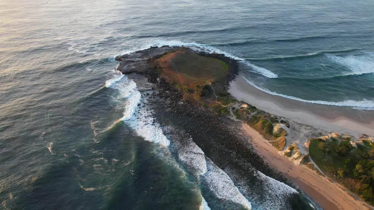 Angourie Point Beach During Sunrise Surf Break In Yamba NSW Australia