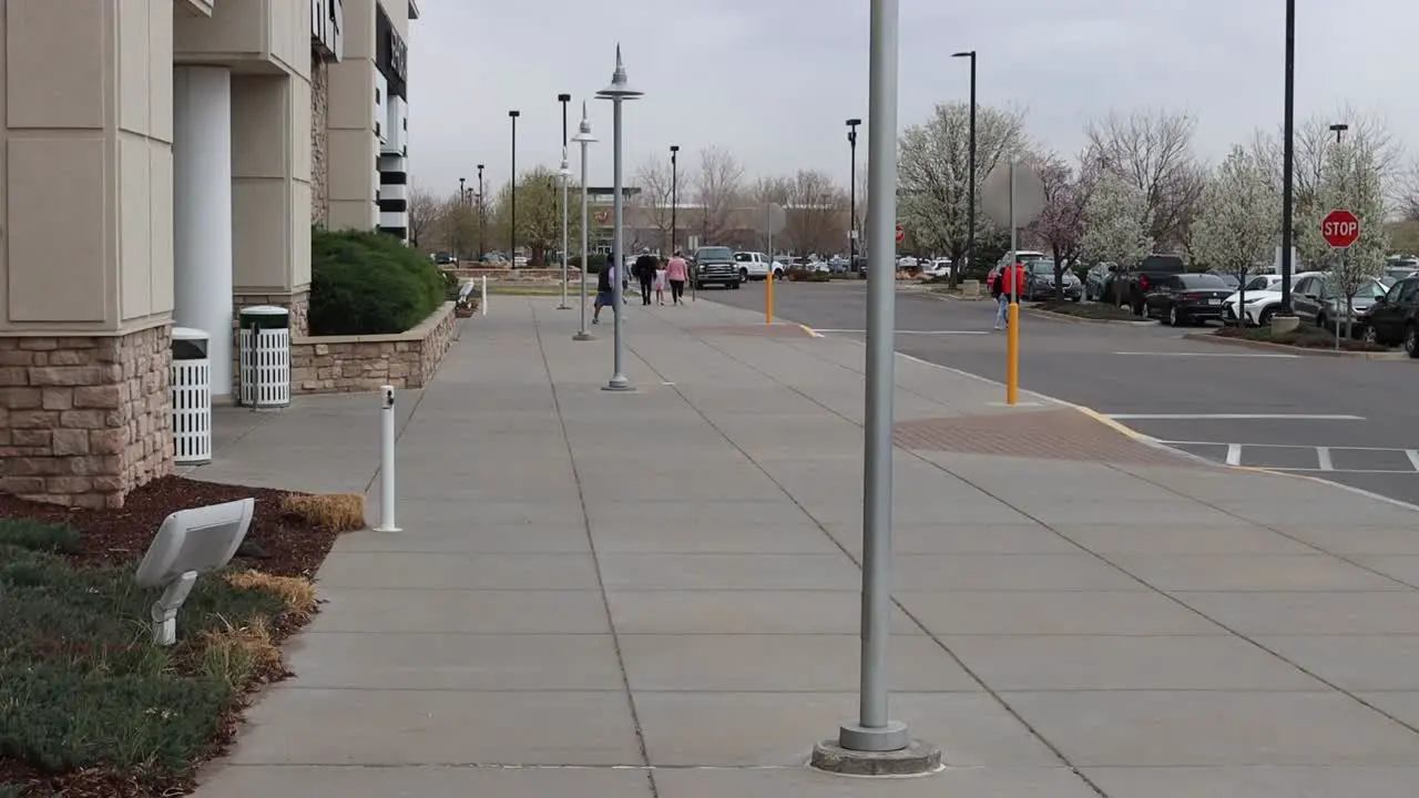 Extreme winds blow across a shopping center in northern Colorado