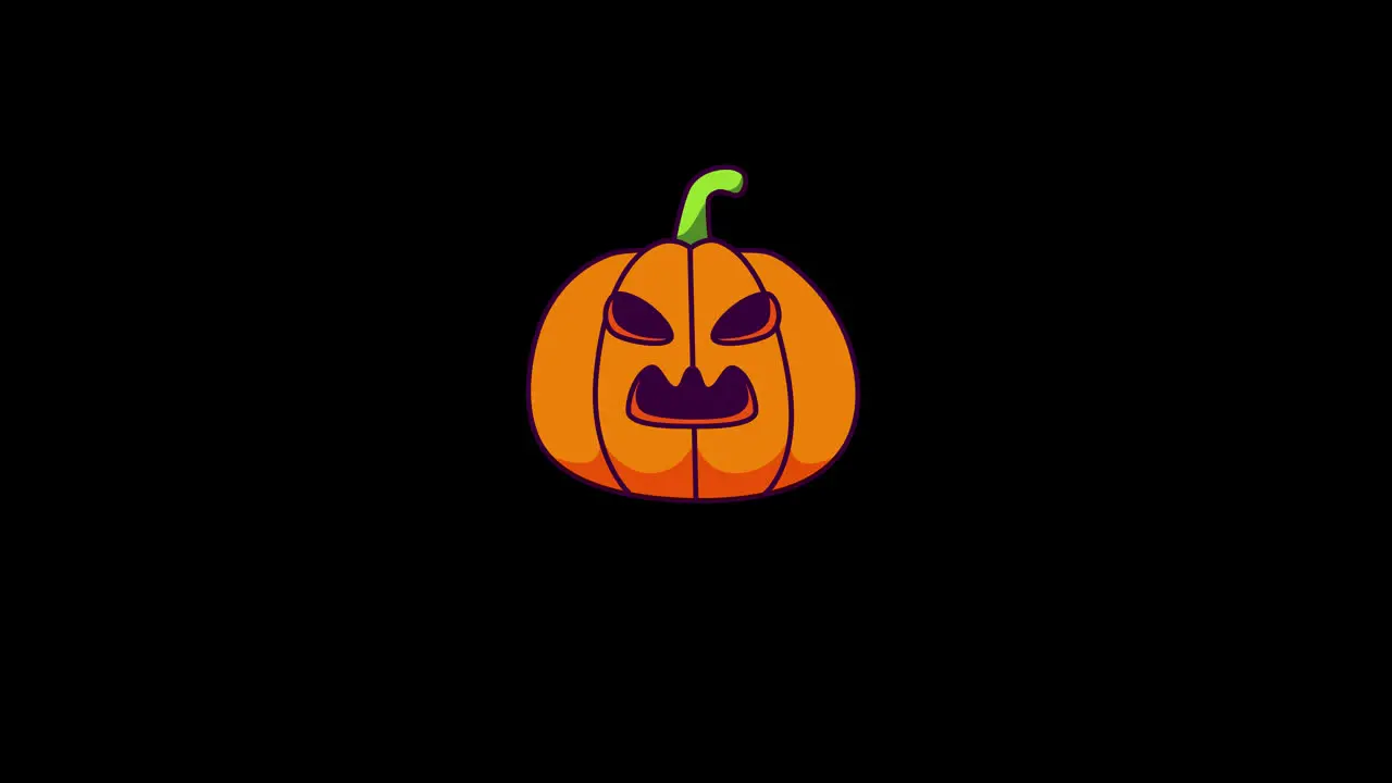 pumpkin dancing loop motion graphics video transparent background with alpha channel