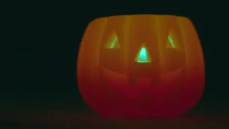 Halloween Pumpkin Jack-O-Lantern With Candle Made From Carved Out Pumpkin 6