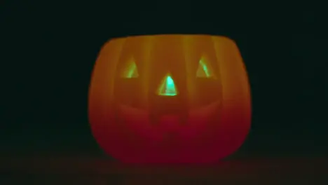 Halloween Pumpkin Jack-O-Lantern With Candle Made From Carved Out Pumpkin 7