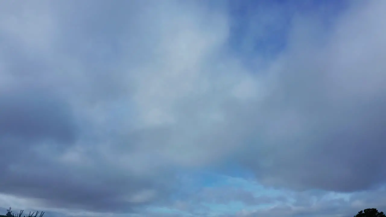 Clouds slowly pass by in the bay