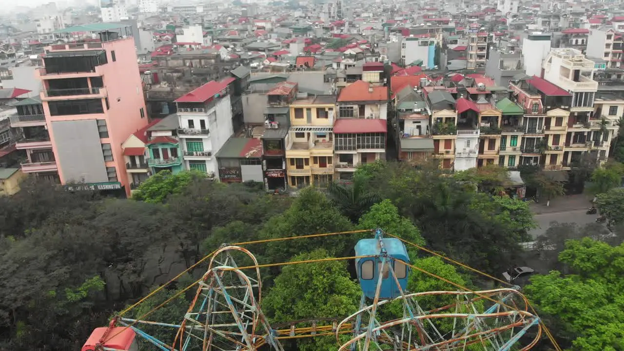 Aerial View of Abandoned Hanoi Ferris Wheel by Day