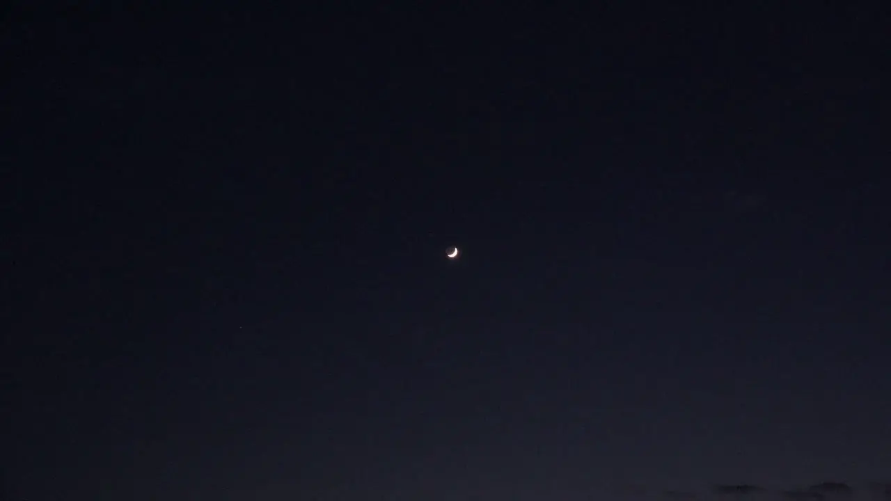 Moon Crescent Zoom In Slowly