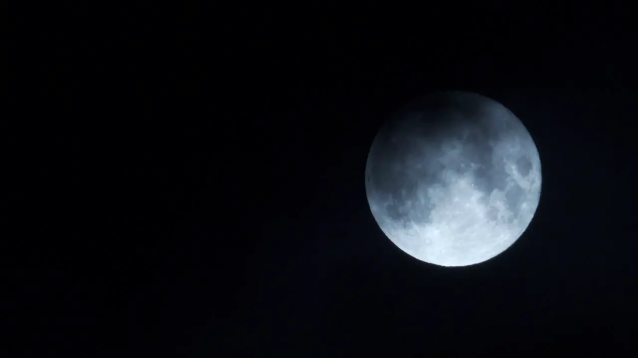 Moon With Thick Clouds Moving Close Up