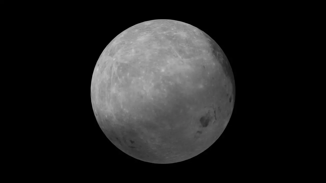 Rotating Moon in different phases with detail surface