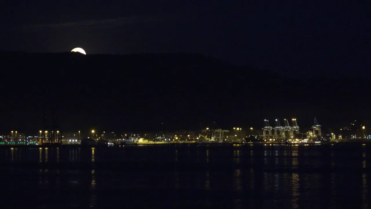 Gibraltar Moon Over Harbor