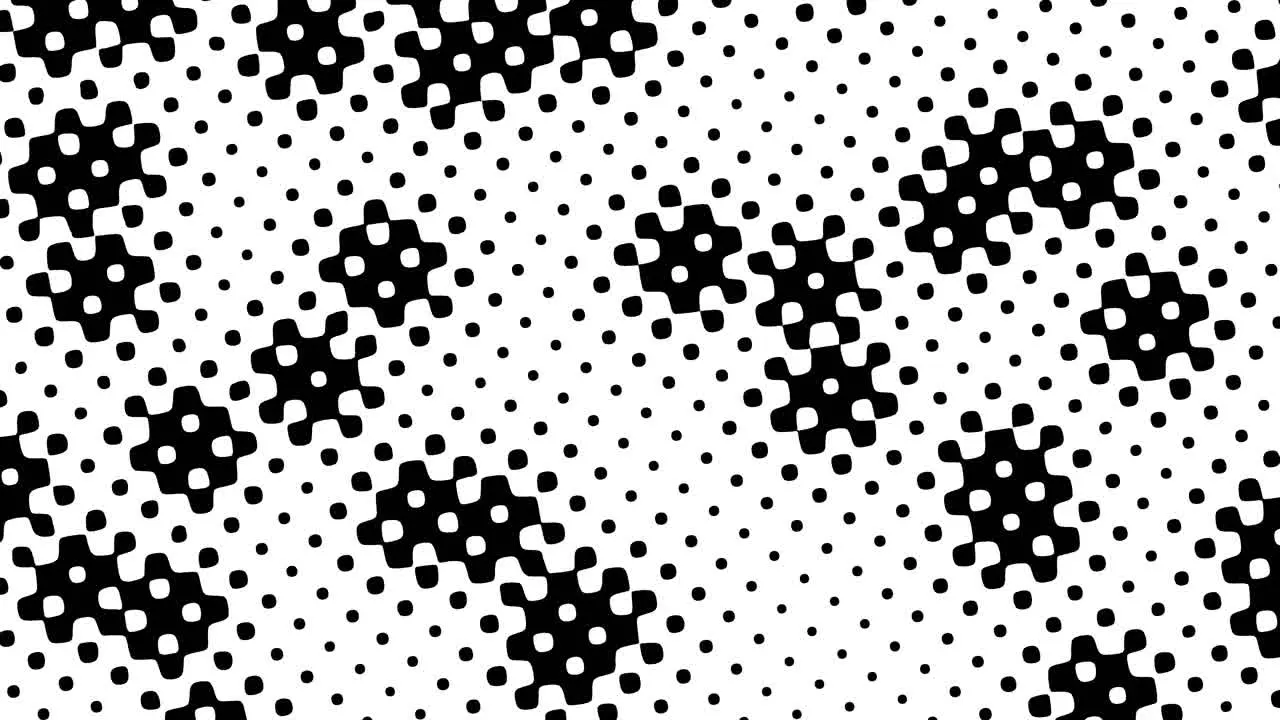 Monochromatic black dots in rows pattern