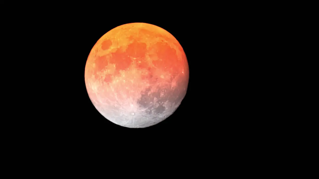 Time Lapse Of Super Full Moon Changing Colours In The Night Sky