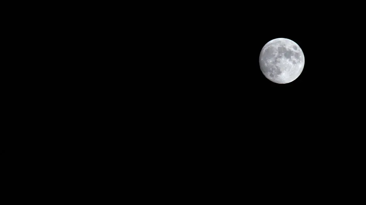 Time Lapse Of Full Illuminated Moon Moving Across The Night Sky