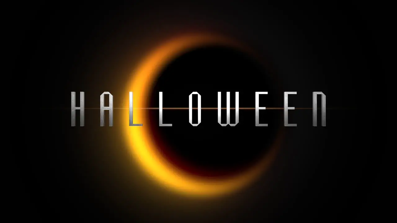 Halloween on red moon in dark space