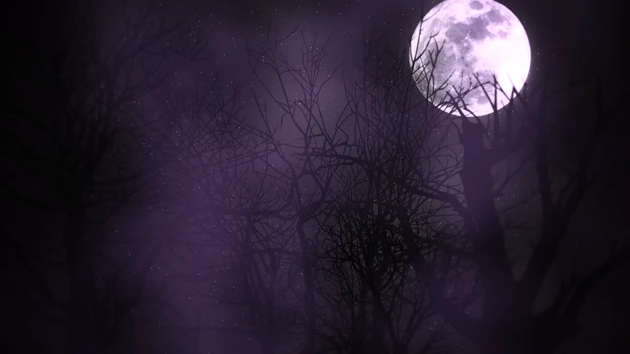 Mystical animation halloween background with dark moon and clouds 3