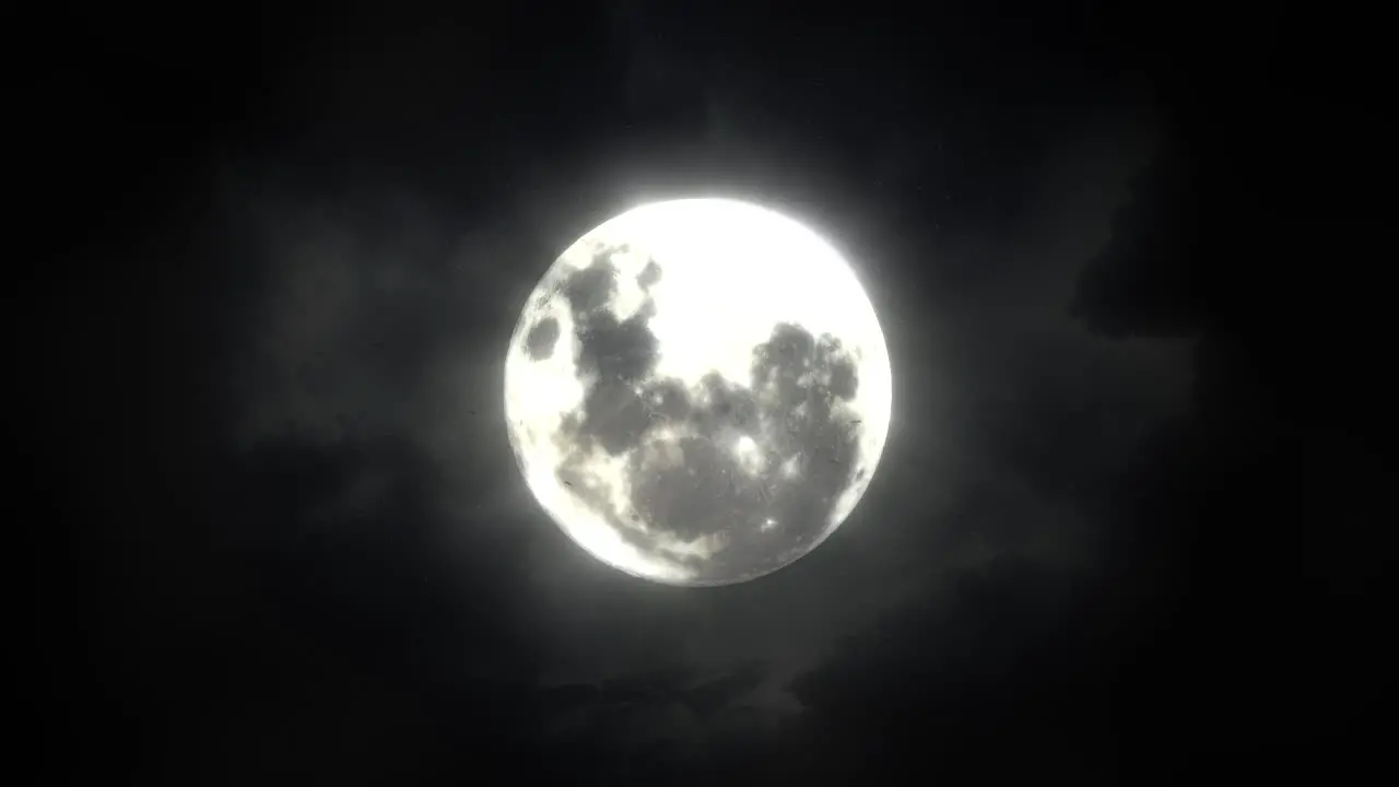 Mystical animation halloween background with dark moon and clouds 5