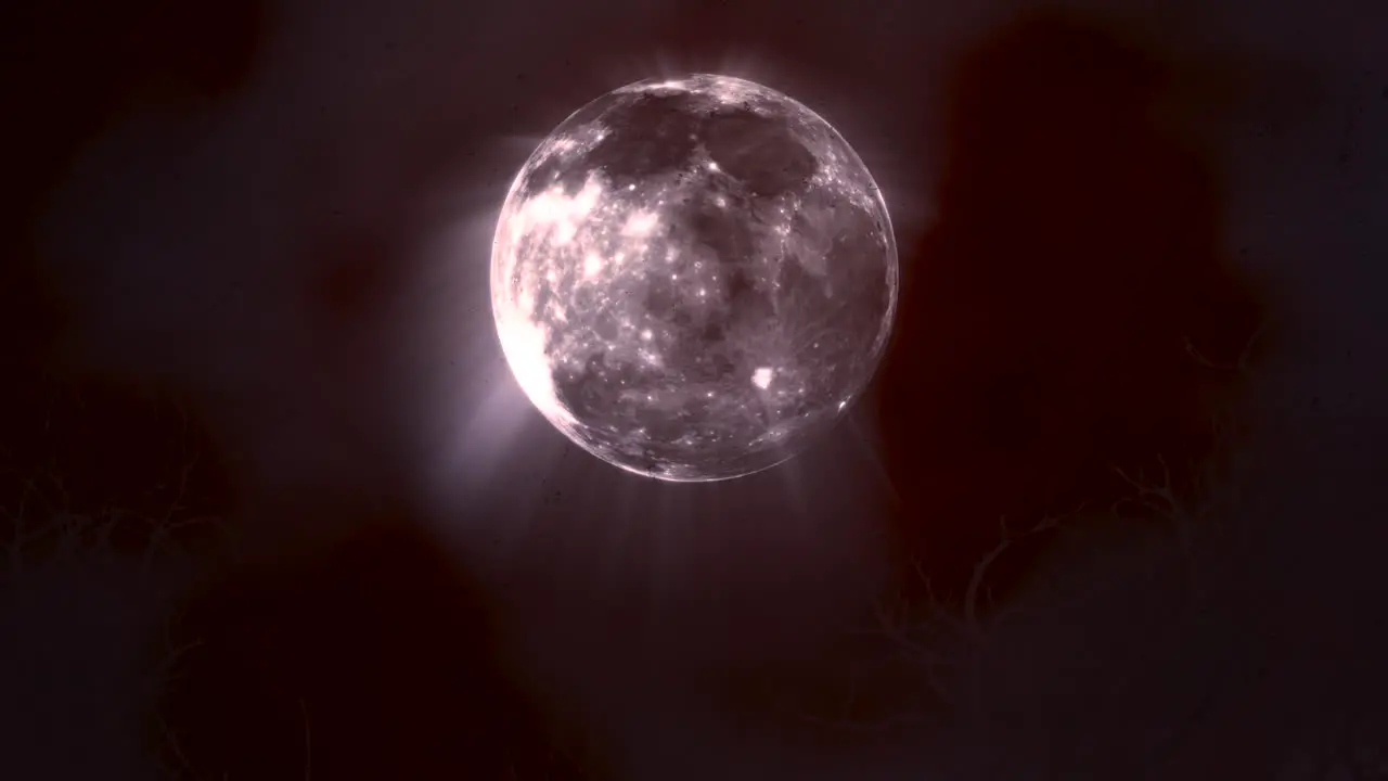 Mystical animation halloween background with dark moon and clouds 8