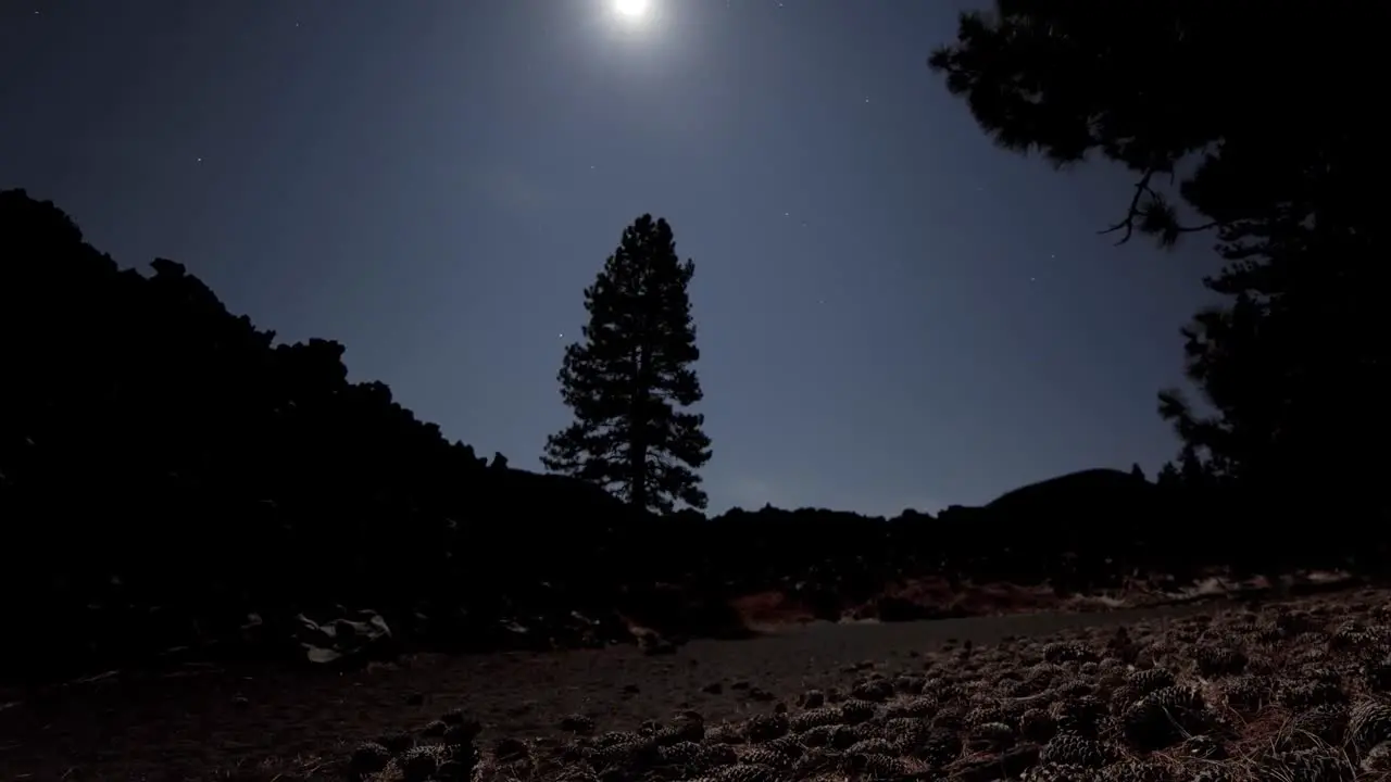 Night Time Lapse Over Mt Lassen Wilderness In The Cascade Range