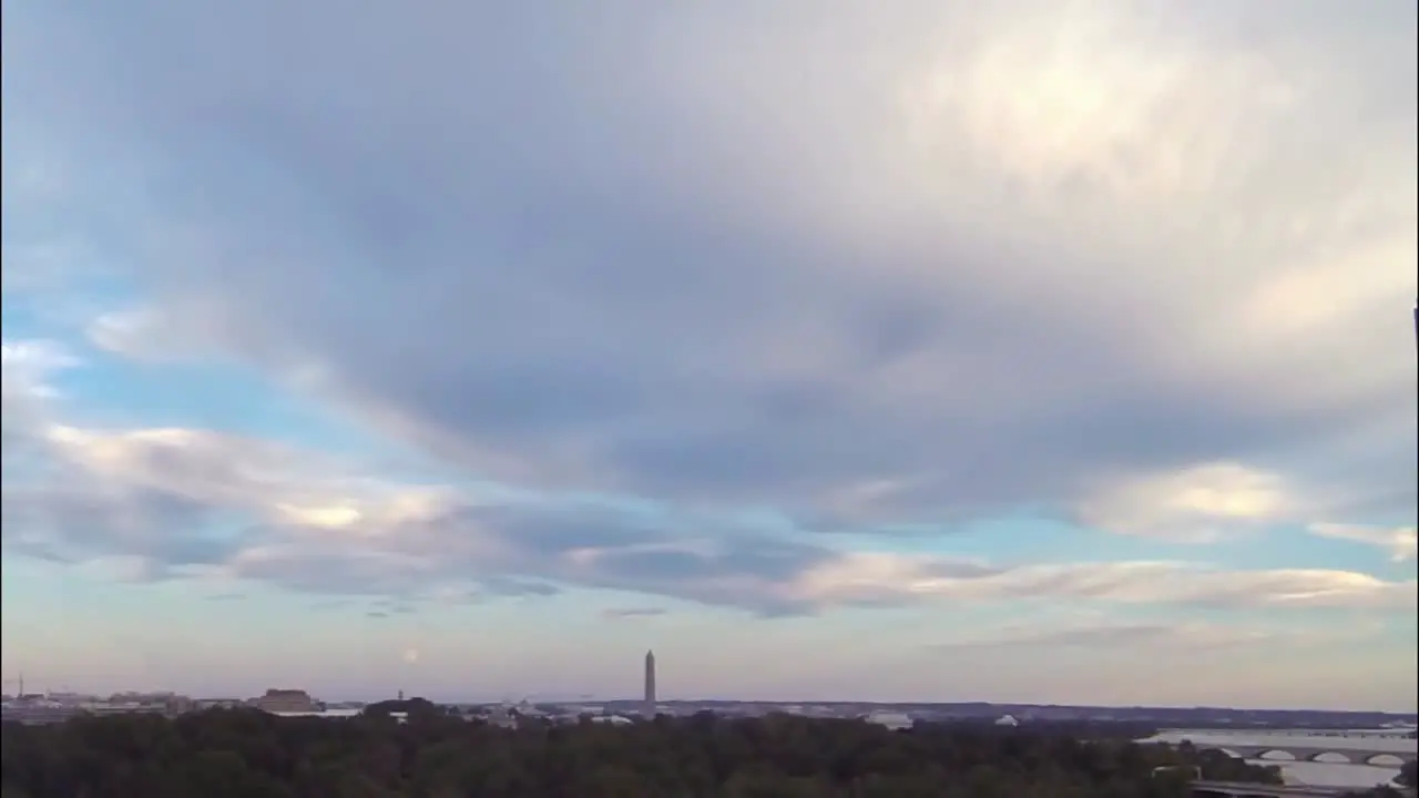 The Moon Rises Over The Washington Monument In Washington Dc In Time Lapse