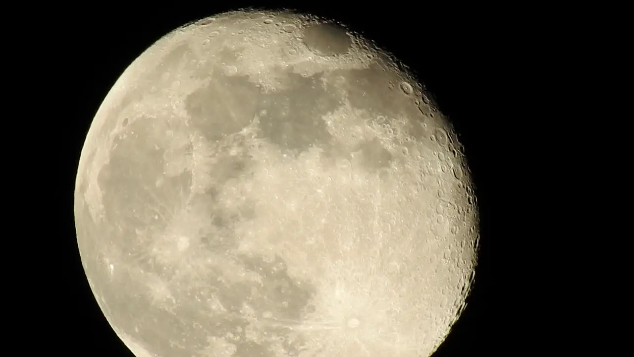 Video of a closeup of a full moon