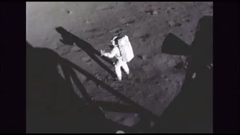 Astronaut Taking Samples of Moon Surface