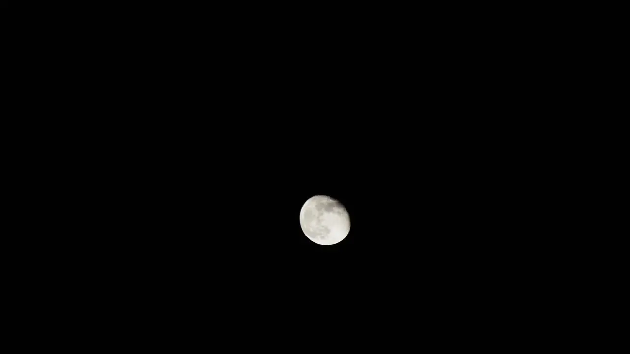 Beautiful Night Scenery Of Bright Full Moon Rising In The Dark Sky In Tokyo Japan Tele Shot