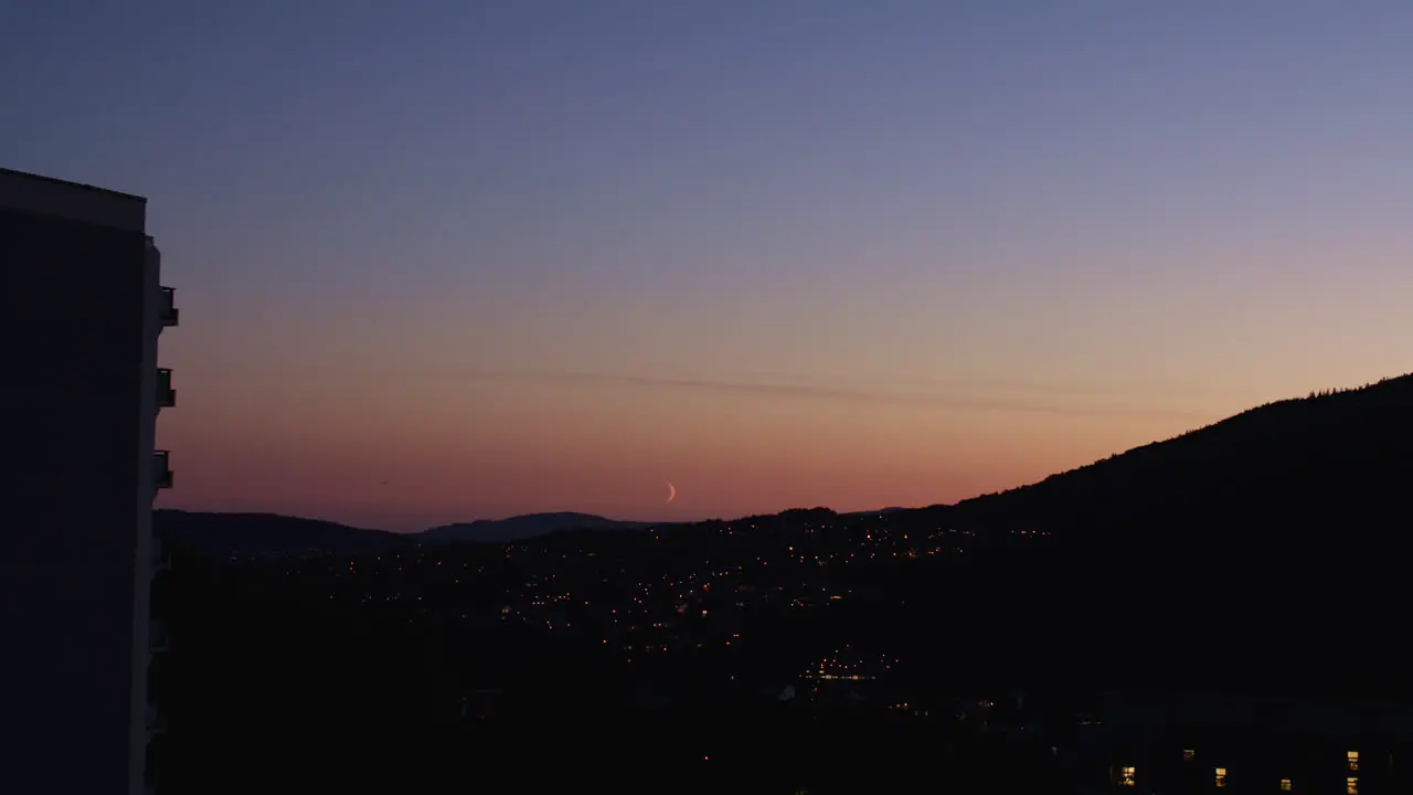 Timelapse Of The Moon Setting And The Light Fading