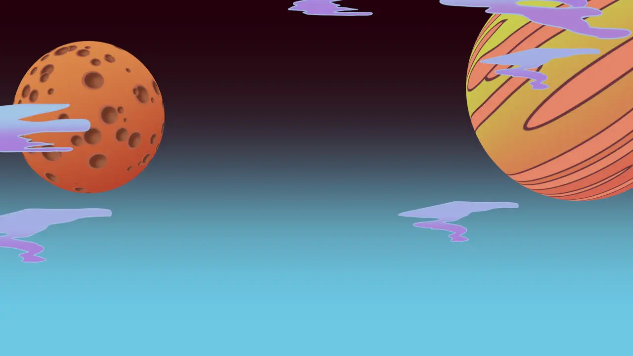 Cartoon animation background with moon in space 2