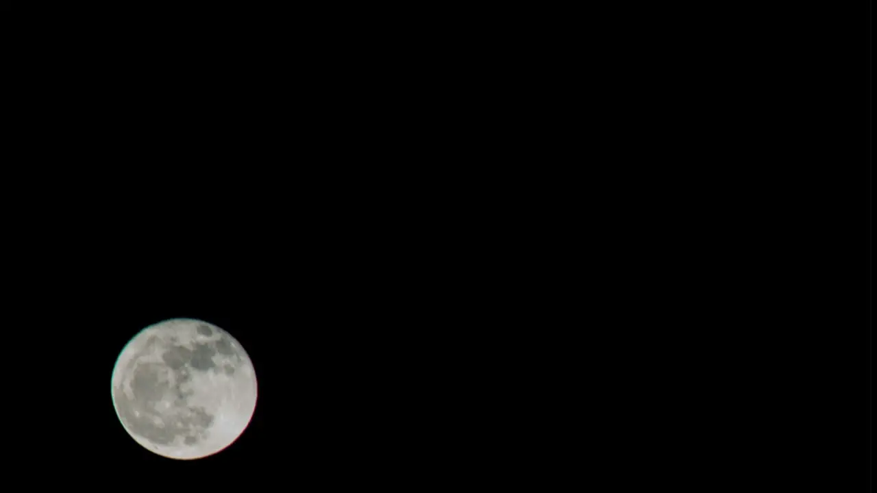 Full Moon Passing throught Black Frame Timelapse