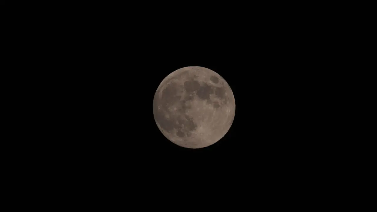 Full Moon Shimmering Black Night Sky Isolated