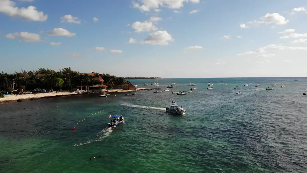 Scuba diving boat set sail onto Mexico ocean