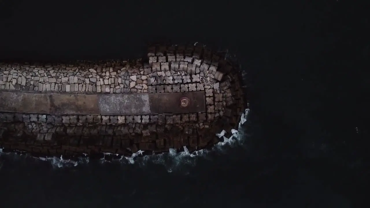 Drone Shot Top View over small lighthouse