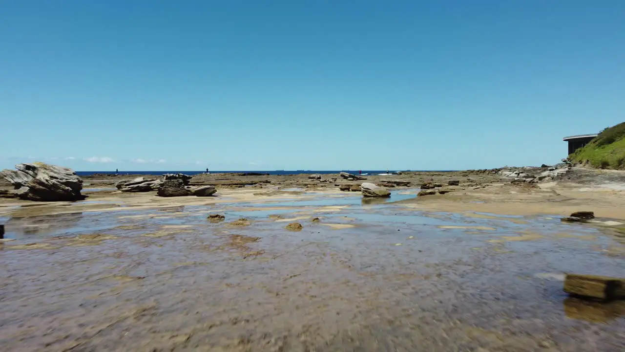 Shot of rockflats and cliff bridge over south coast of NSW