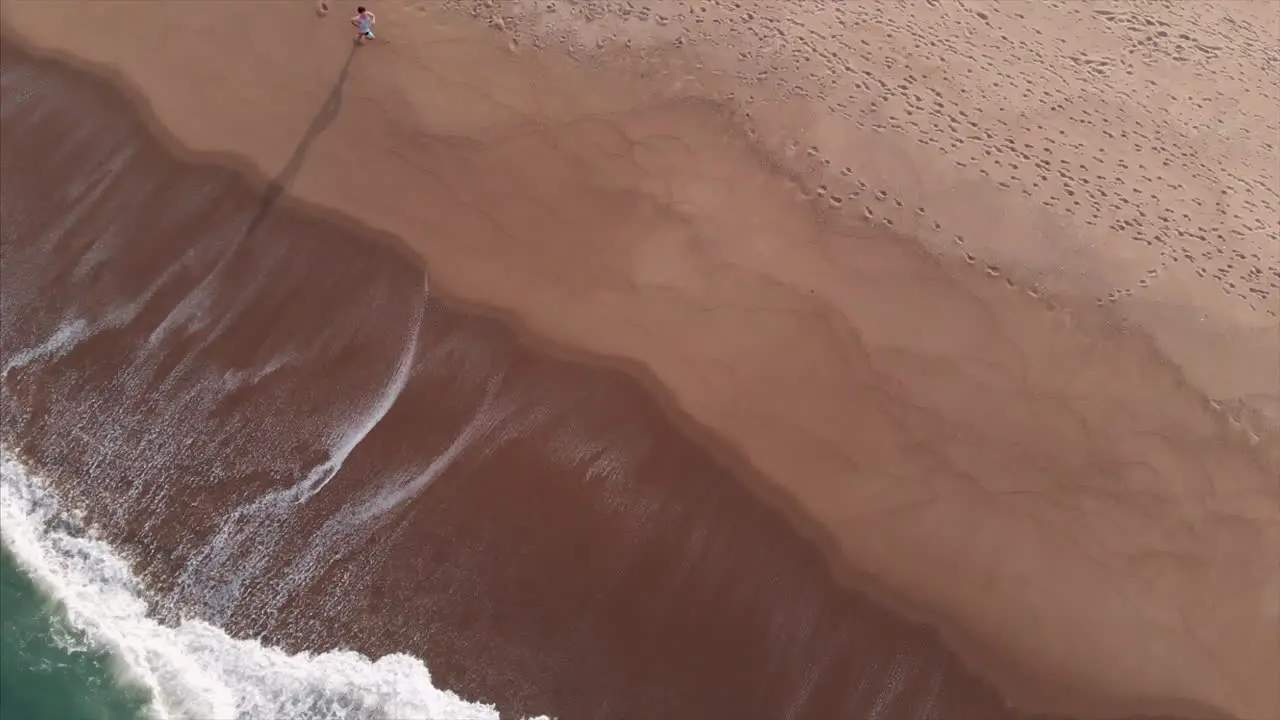 Running on the beach during sunset