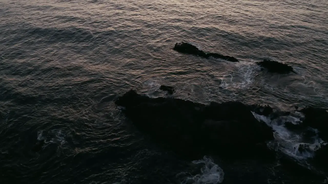 Slowly revealing the horizon at golden hour Aerial