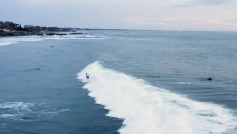 Drone Shot Tracking Wave Approaching Echo Beach