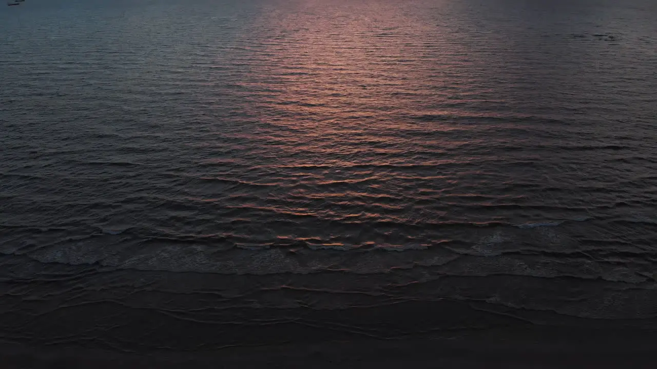 Aerial view of splashing sea waves at coast of Baltic Sea in Latvia